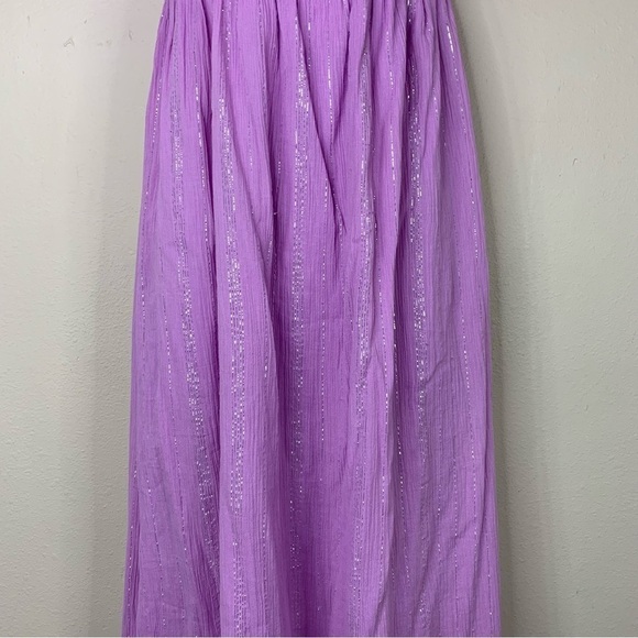 NEW Sundress Ruffle Lace Maxi Dress Pastel Strapless Purple Pink Yellow Vibrant - Picture 3 of 13